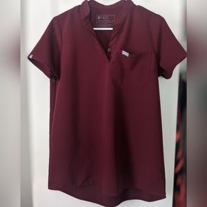Figs Kitale Maternity 2.0 Burgundy Red Scrub Top